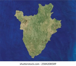 Burundi map with satellite view design style.
