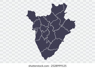 Burundi Map Slate Color on White Background quality files Png