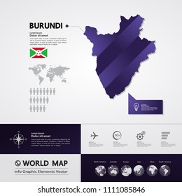 Burundi Map vector illustration