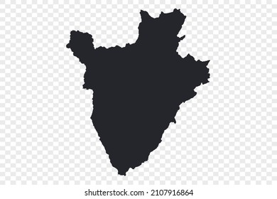 Burundi map vector, Not isolated on transparent background