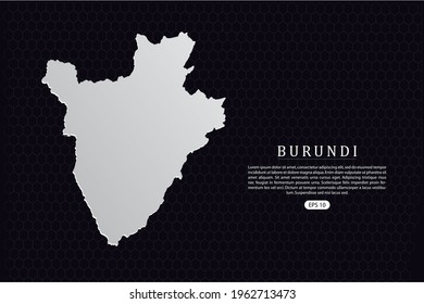 Burundi Map - World Map International vector template with White Color isolated on hexagon background - Vector illustration eps 10