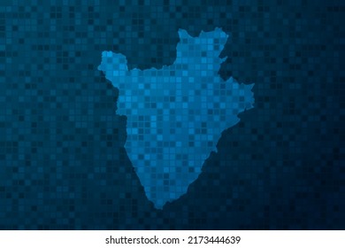 Burundi Map - World Map international vector template with technology style isolated on blue pixel background for education, design, website, infographic - Vector illustration eps 10