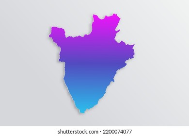 Burundi Map - World map International vector template with 3D, paper style including shadow and Gradient blue, purple color on grey background for design, infographic - Vector illustration eps 10