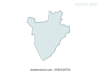 Burundi Map - World map International vector template with blue stork line and blue geometric shapes isolated on white background for design, infographic, website - Vector illustration eps 10