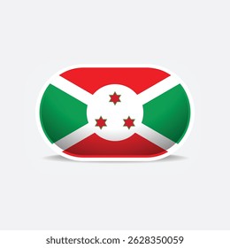 Vector nacional de Botón de la bandera de Burundi