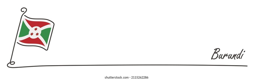 Burundi national flag and copy space, handwritten style	