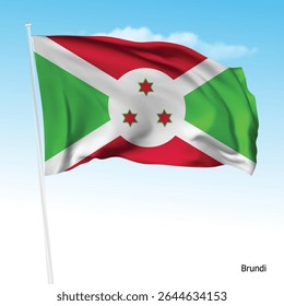 Burundi National Flag. Vector Illustration.