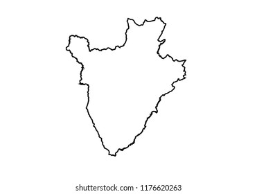 Burundi Outline Map Country Shape State Stock Vector (Royalty Free ...