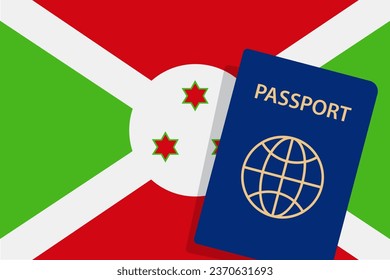 Burundi Passport. Burundi Flag Background. Vector