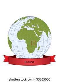Burundi, position on the globe