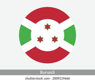 Burundi Round Circle Flag. Burundian Circular Button Banner Icon. EPS Vector svg