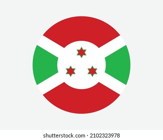 Burundi Round Country Flag. Circular Burundian National Flag. Republic of Burundi Circle Shape Button Banner. EPS Vector Illustration. svg