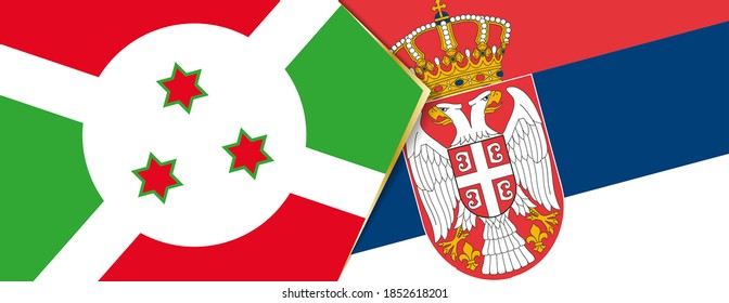 Banderas de Burundi y Serbia, dos banderas vectoriales símbolo de relación o enfrentamiento.
