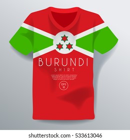 Burundi Shirt : National Shirt Template : Vector Illustration
