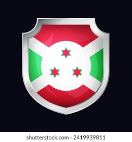 Burundi Silver Shield Flag Icon
