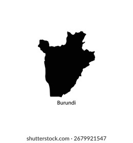 Burundi simple vector map outline.