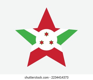Burundi Star Flag. Umurundi Abarundi Star Shape Flag. Country National Banner Icon Symbol Vector 2D Flat Artwork Graphic Illustration svg