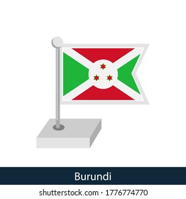 Burundi Table Flag. Flat style. Vector.