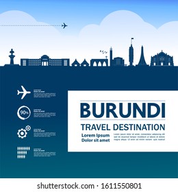 Burundi travel destination grand vector illustration. 