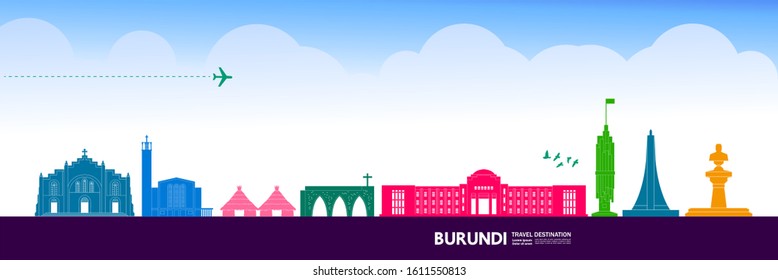 Burundi travel destination grand vector illustration. 