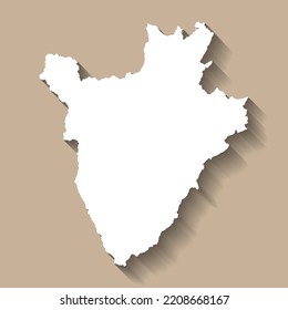 Burundi vector country map silhouette