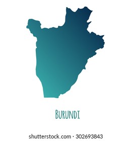 Burundi vector map with color gradient and caption on white background. Can be used as element of your infographics or presentation