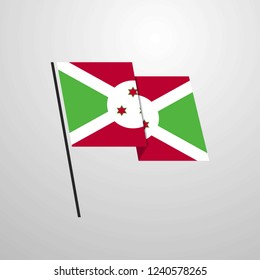 Burundi waving flag