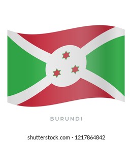 Burundi waving flag vector icon. National symbol of Burundi. Vector illustration isolated on white.