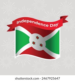 Burundi Wavy Flag Independence Day Banner Background