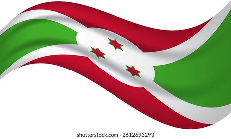 Burundi wavy flag, waving flag vector illustration