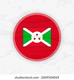 Burundian Flag in a Circular Emblem Design, Abstract Round Sticker Illustration. This high-quality vector graphic is perfect for use in patriotic designs, international events, sport competitions.