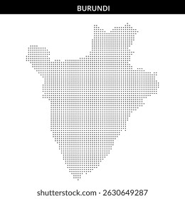 Burundi's geographical outline detail in dots