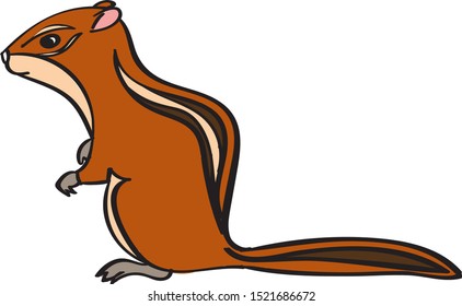 Burunduk, illustration, vector on white background.