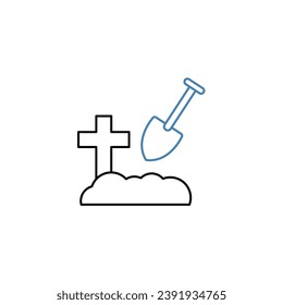 bury concept line icon. Simple element illustration. bury concept outline symbol design.