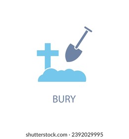 bury concept line icon. Simple element illustration. bury concept outline symbol design.