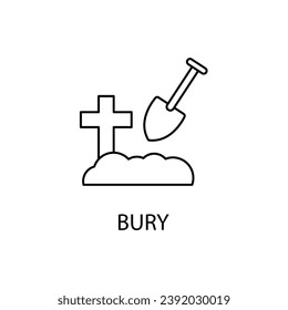 bury concept line icon. Simple element illustration. bury concept outline symbol design.