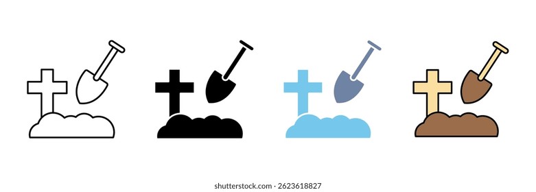 bury concept line icon. Simple element illustration. bury outline symbol design.