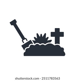 Bury icon. vector.Editable stroke.linear style sign for use web design,logo.Symbol illustration.