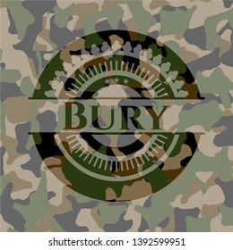 Bury on camo texture. Vector Illustration. Detailed.