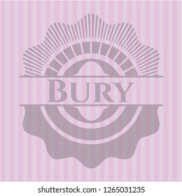 Bury retro style pink emblem
