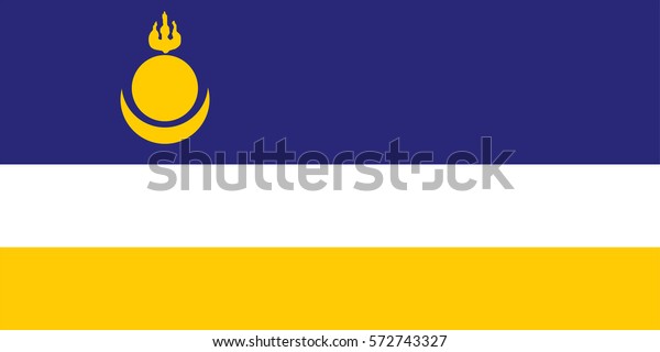 Buryatia Flag Vector Illustration Russian Federation Stock Vector ...