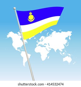 Buryatia Flag. waving flag