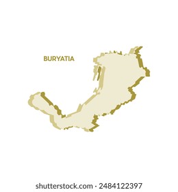 Buryatia Map - World Map International vector template. Russia region silhouette vector illustration