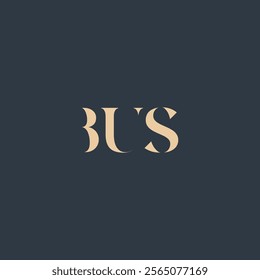 BUS abstract letter logo design. This logo is designed by three abstract letters.