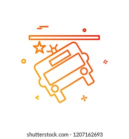 Bus accident icon design vector