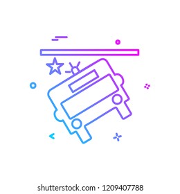 Bus accident icon design vector