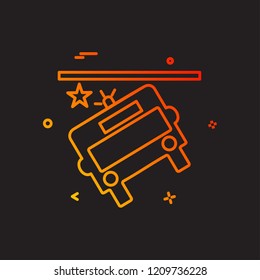 Bus accident icon design vector