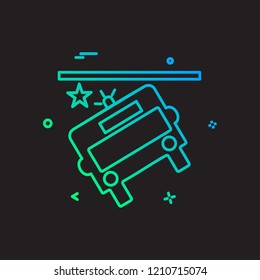 Bus accident icon design vector