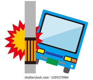 bus accident  icon vector illustration