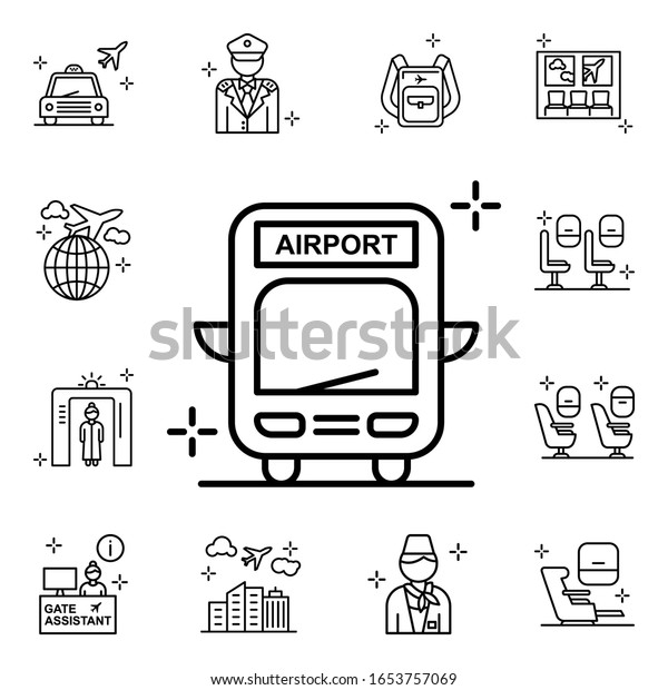 Bus to airport icon. Airport icons universal set\
for web and mobile
